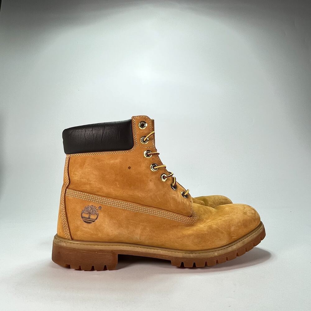 Timberland Premium 6-Inch Wheat Leather Waterproof Work Boots Men's Size 13M